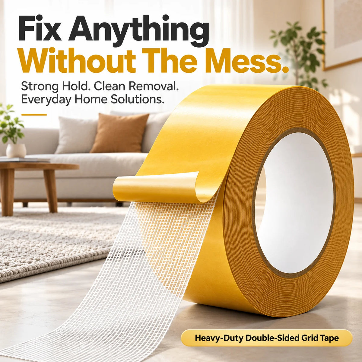GripVanta – Heavy-Duty Double-Sided Grid Tape
