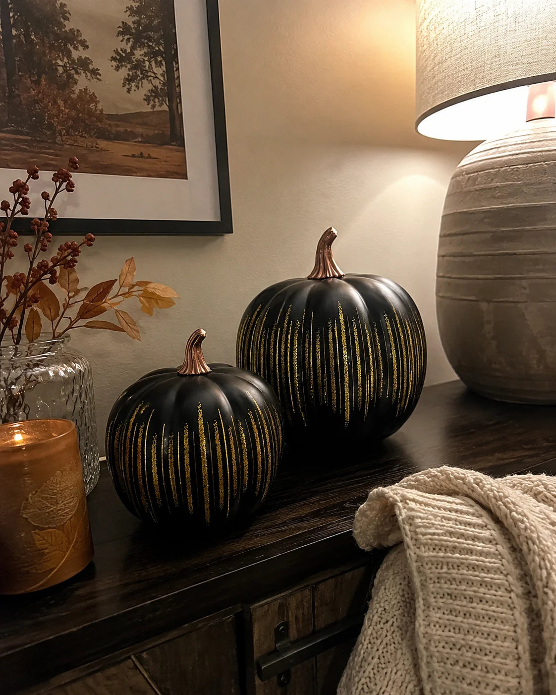 GlowHaven – Decorative Twinkling Glass Pumpkin Light