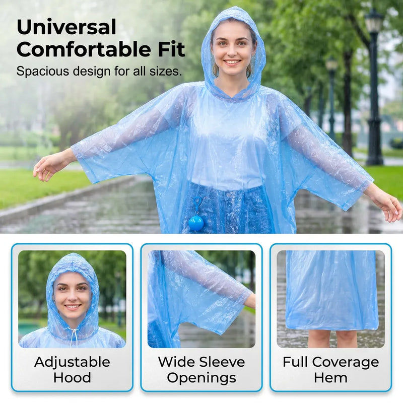 RainPod – Compact Hooded Rain Poncho with Keychain Case