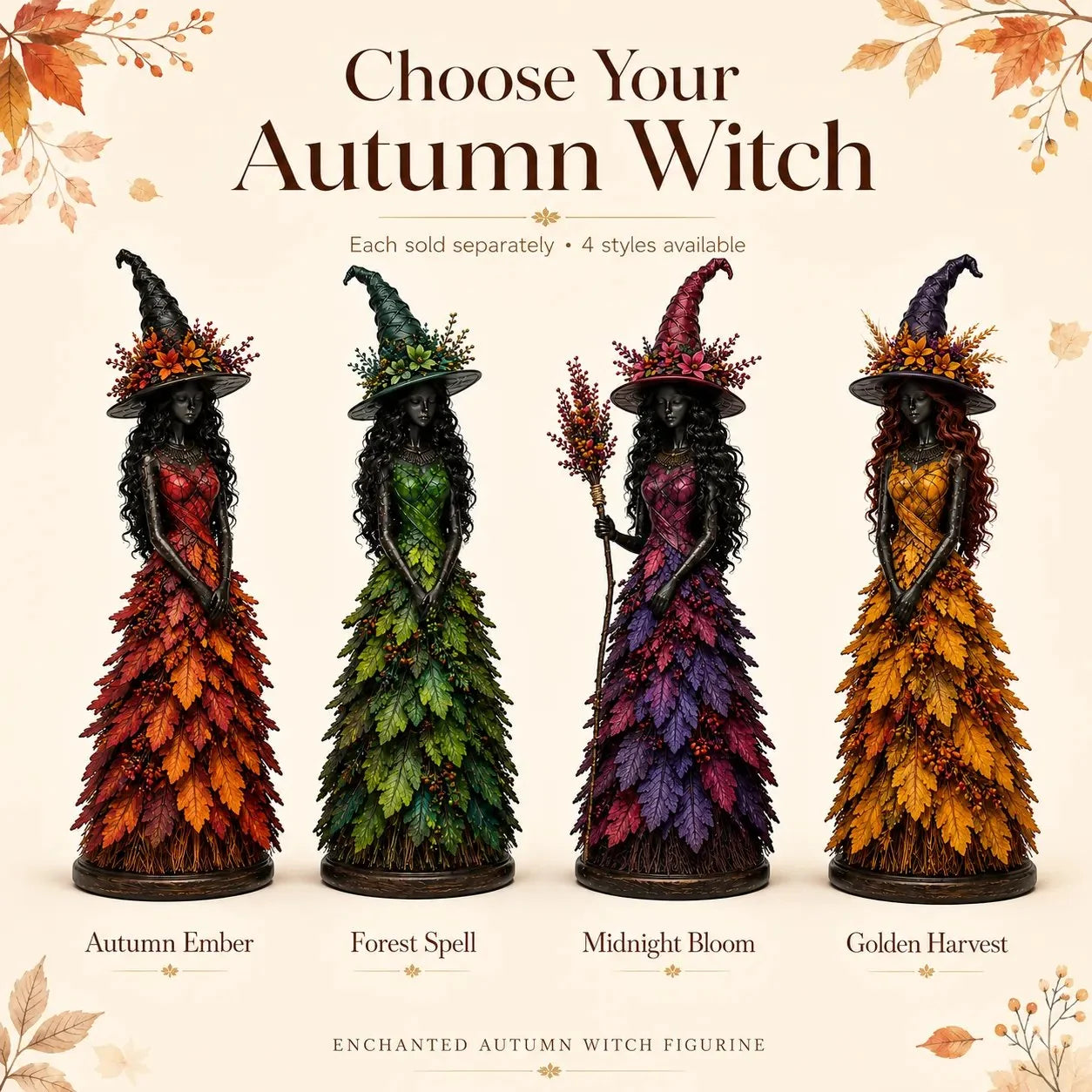 AutumnCharm – Enchanted Witch Figurine