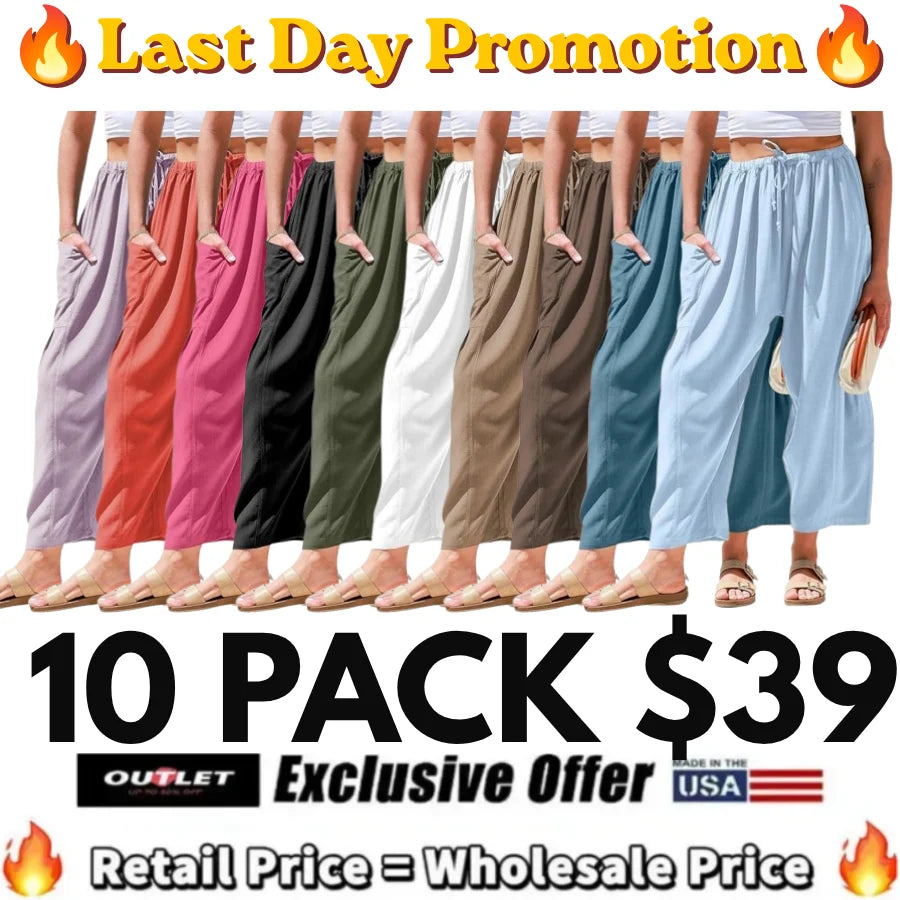 UrbanLinen – Casual Wide Leg Comfort Pants