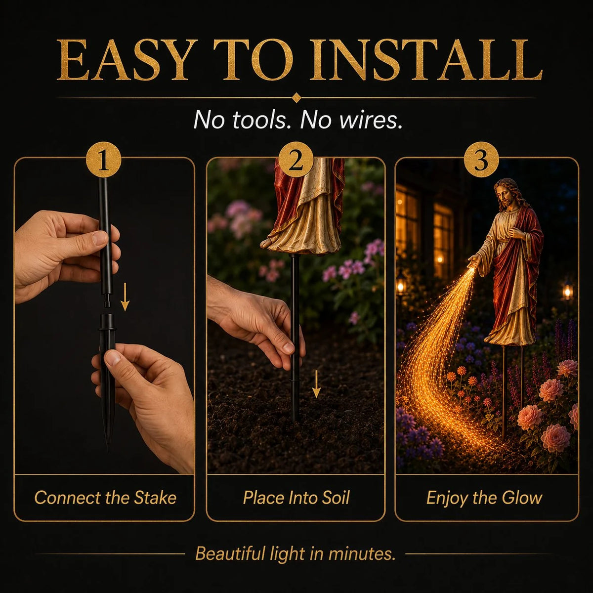 FaithGlow – Solar Jesus Fiber Optic Garden Light