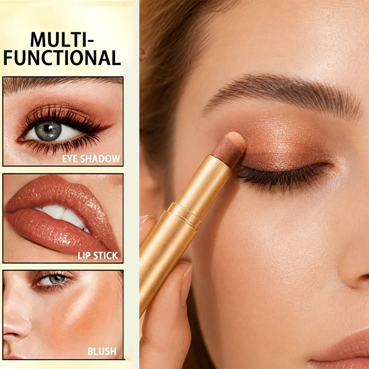 GlowMuse – 3-In-1 Waterproof Shimmer Eyeshadow Stick