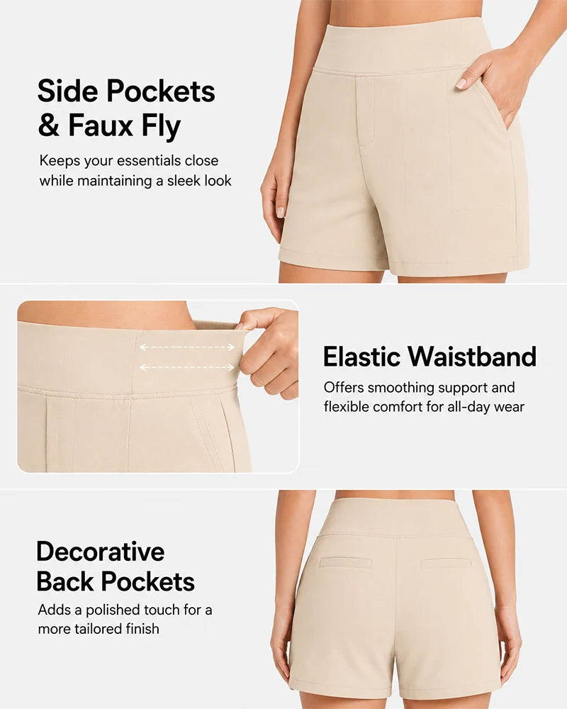 FlexEllea – High-Waisted Athletic Bermuda Shorts