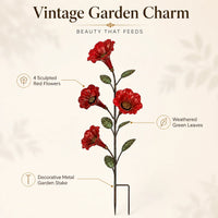 BloomCrest – Vintage Red Flower Hummingbird Feeder