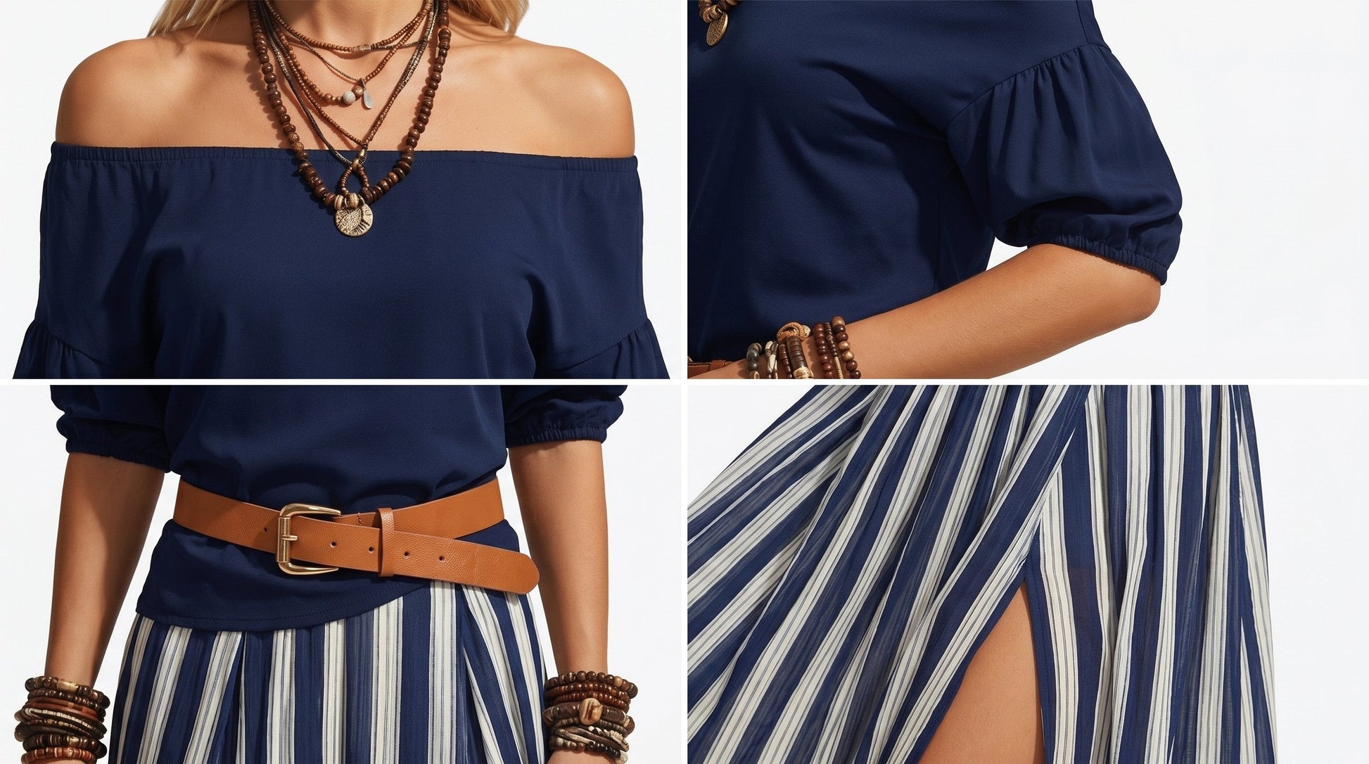 Effortless Striped Maxi Skirt Set