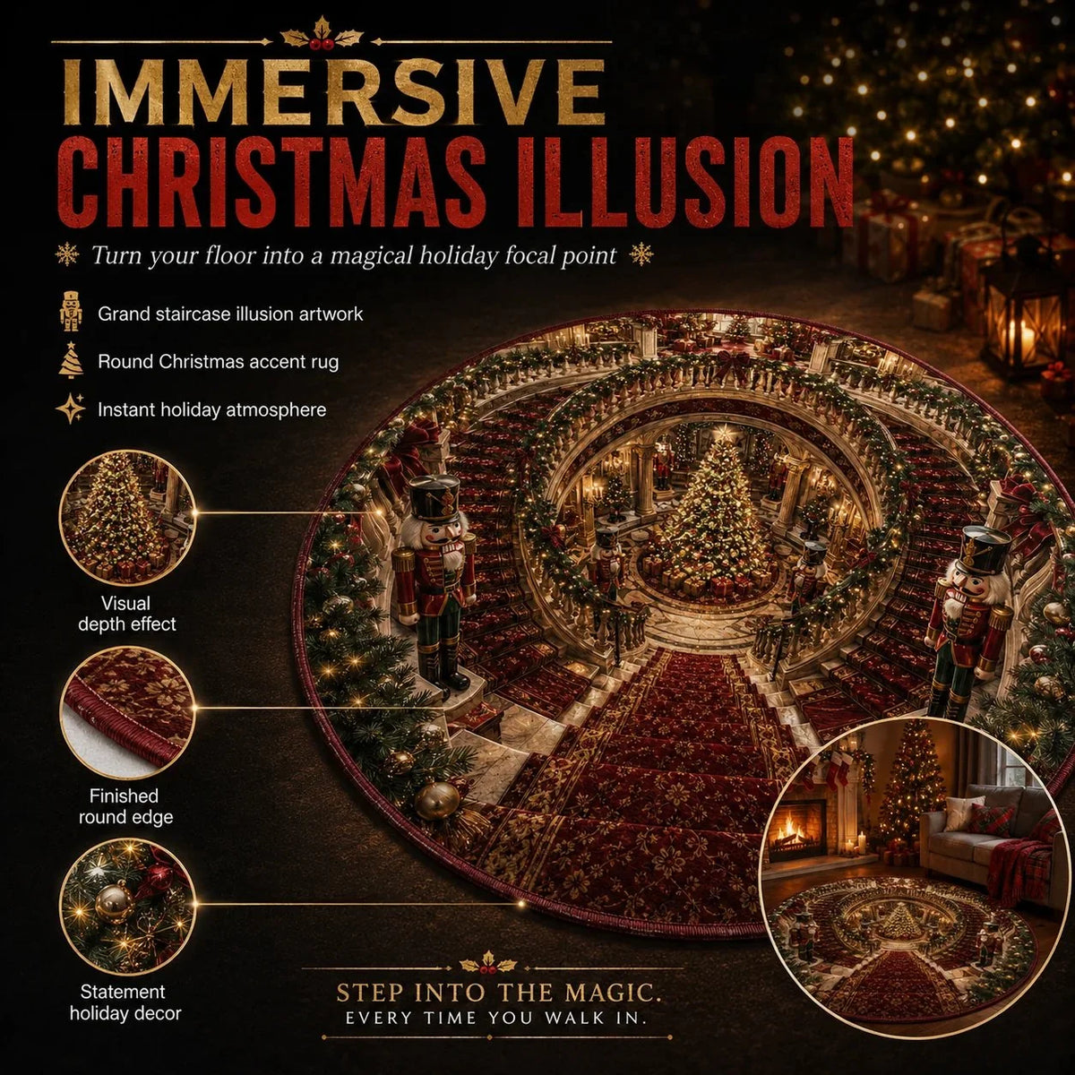 WonderPortal – Magical Christmas 3D Floor Rug