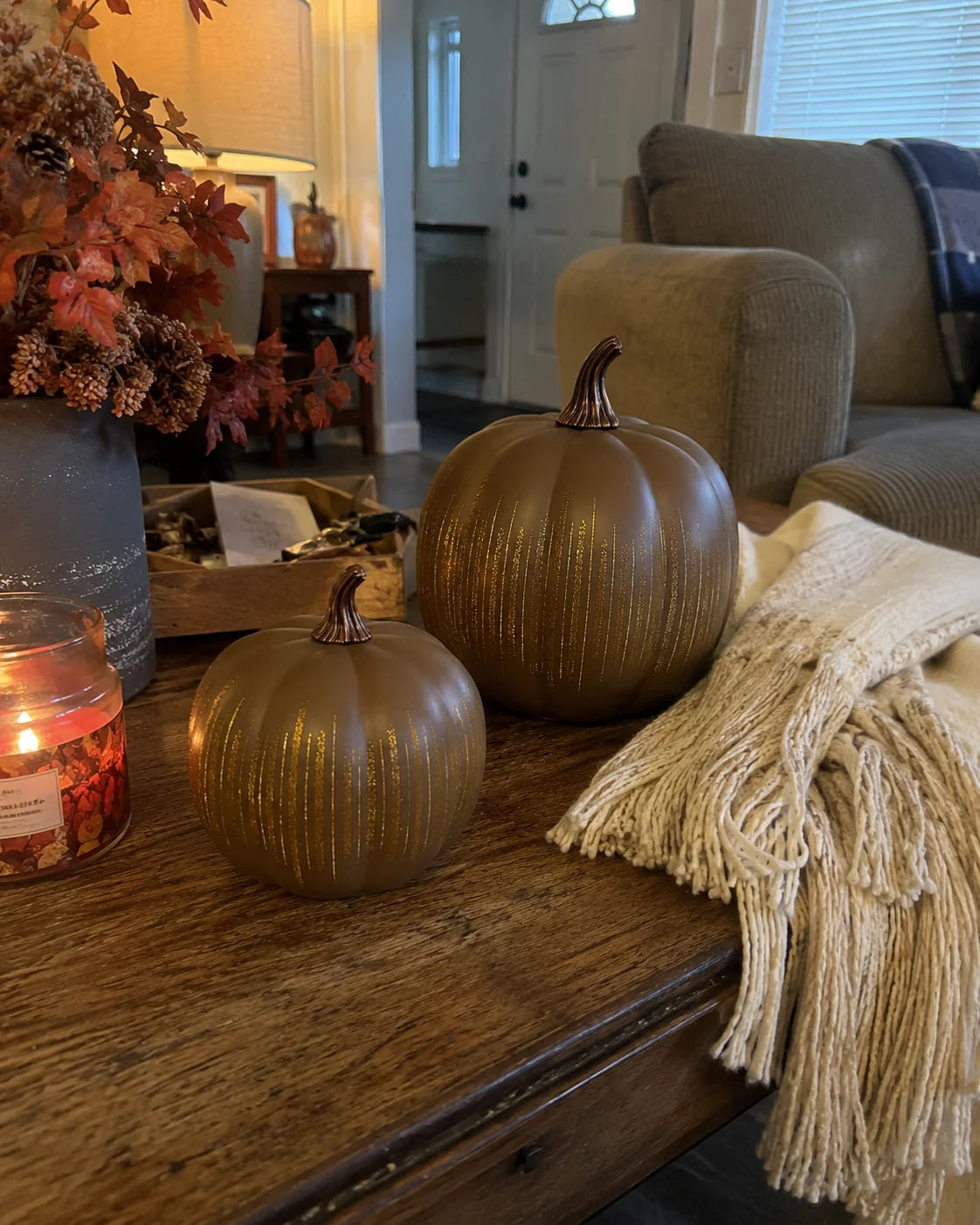 GlowHaven – Decorative Twinkling Glass Pumpkin Light