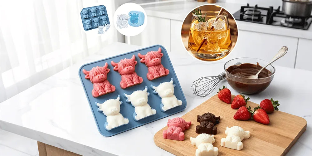 MooMold – Adorable Highland Cow Ice Cube Tray
