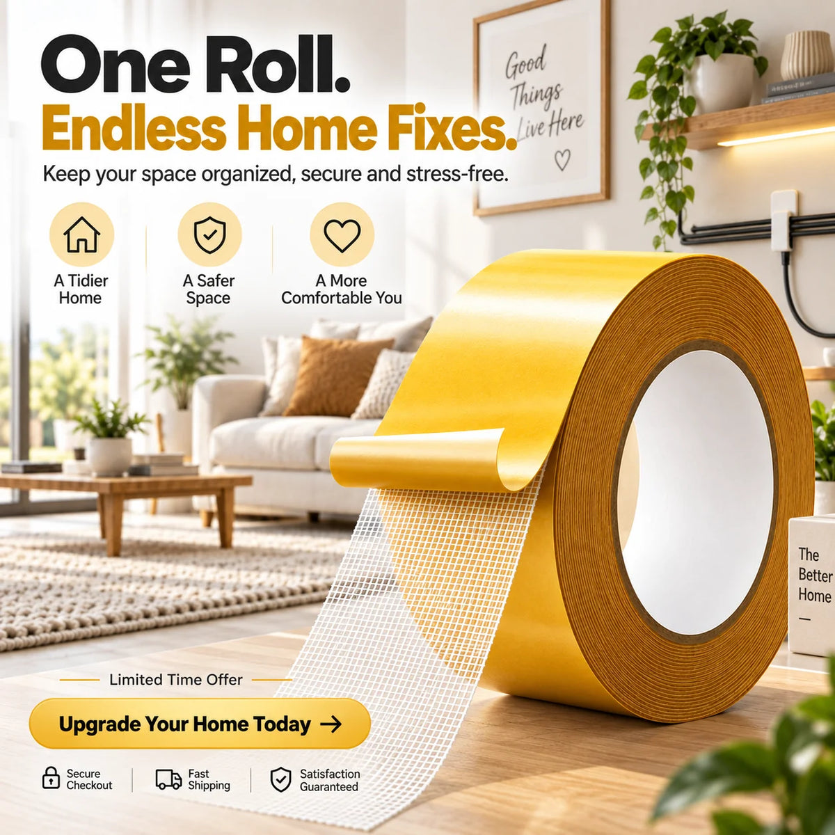 GripVanta – Heavy-Duty Double-Sided Grid Tape