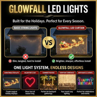 TwinkleHaven – Christmas LED House Net & Outdoor Curtain Lights