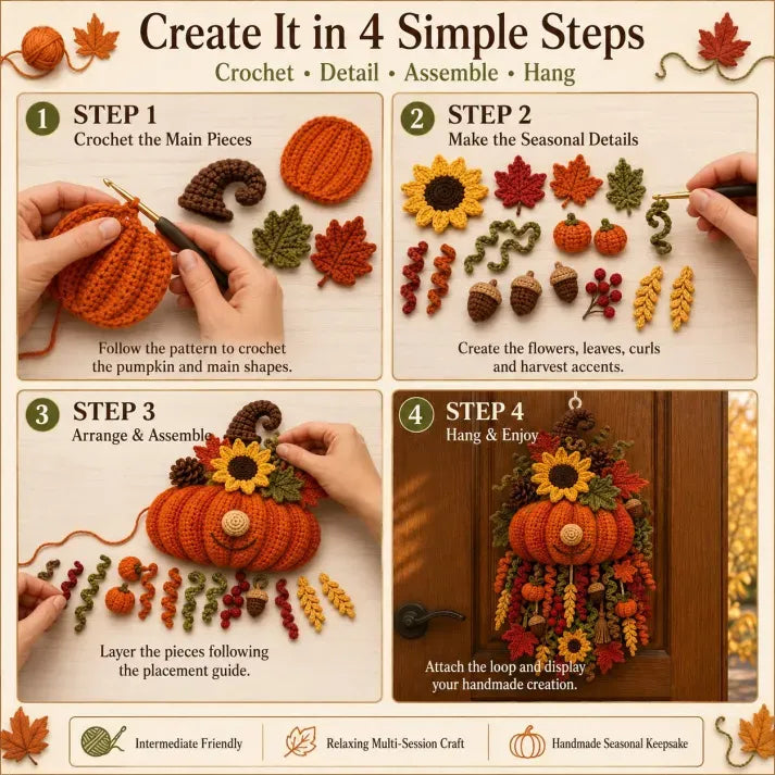 CraftBloom – Seasonal 3D Crochet Door Hanger Kit