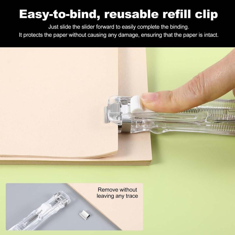 BindEase – Compact Binder Clip Stapler with 58 Clips