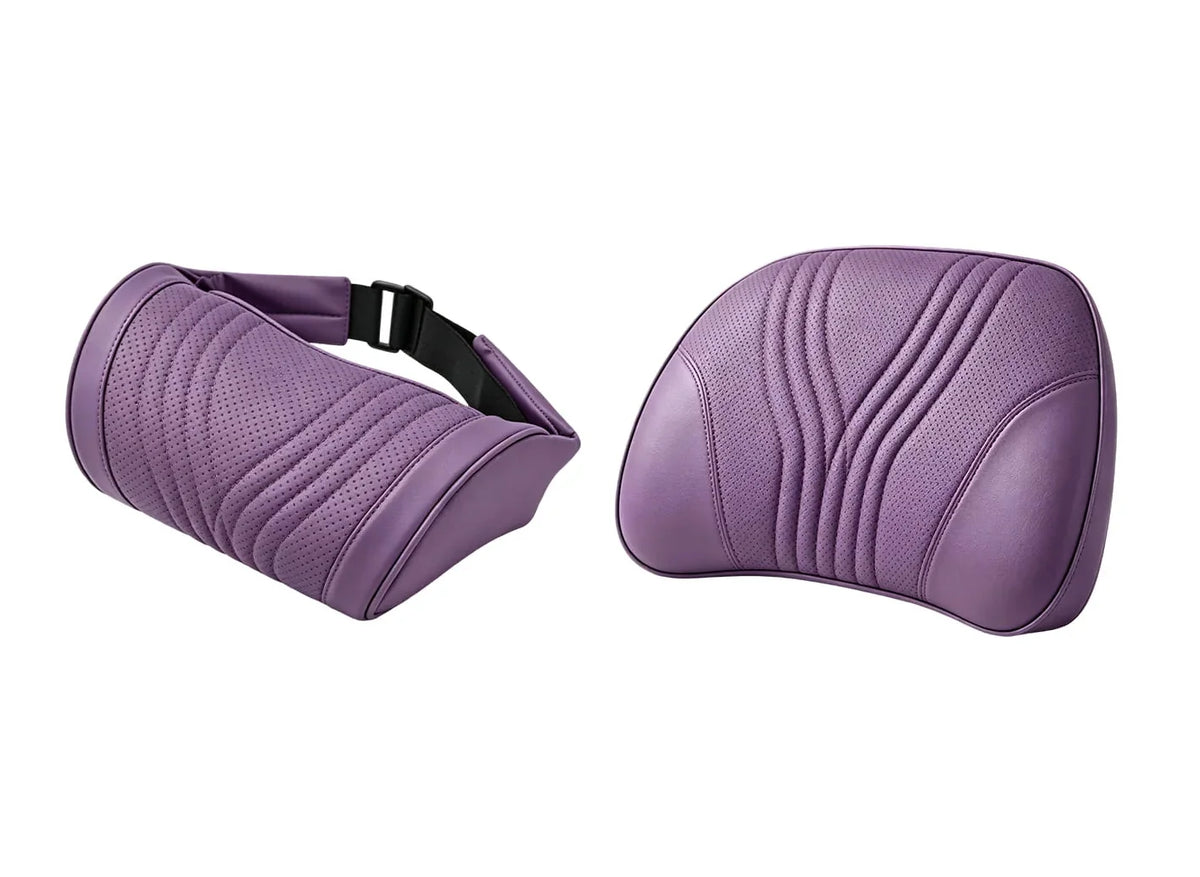 LuxeDrive – Ergonomic Car Headrest & Lumbar Cushion