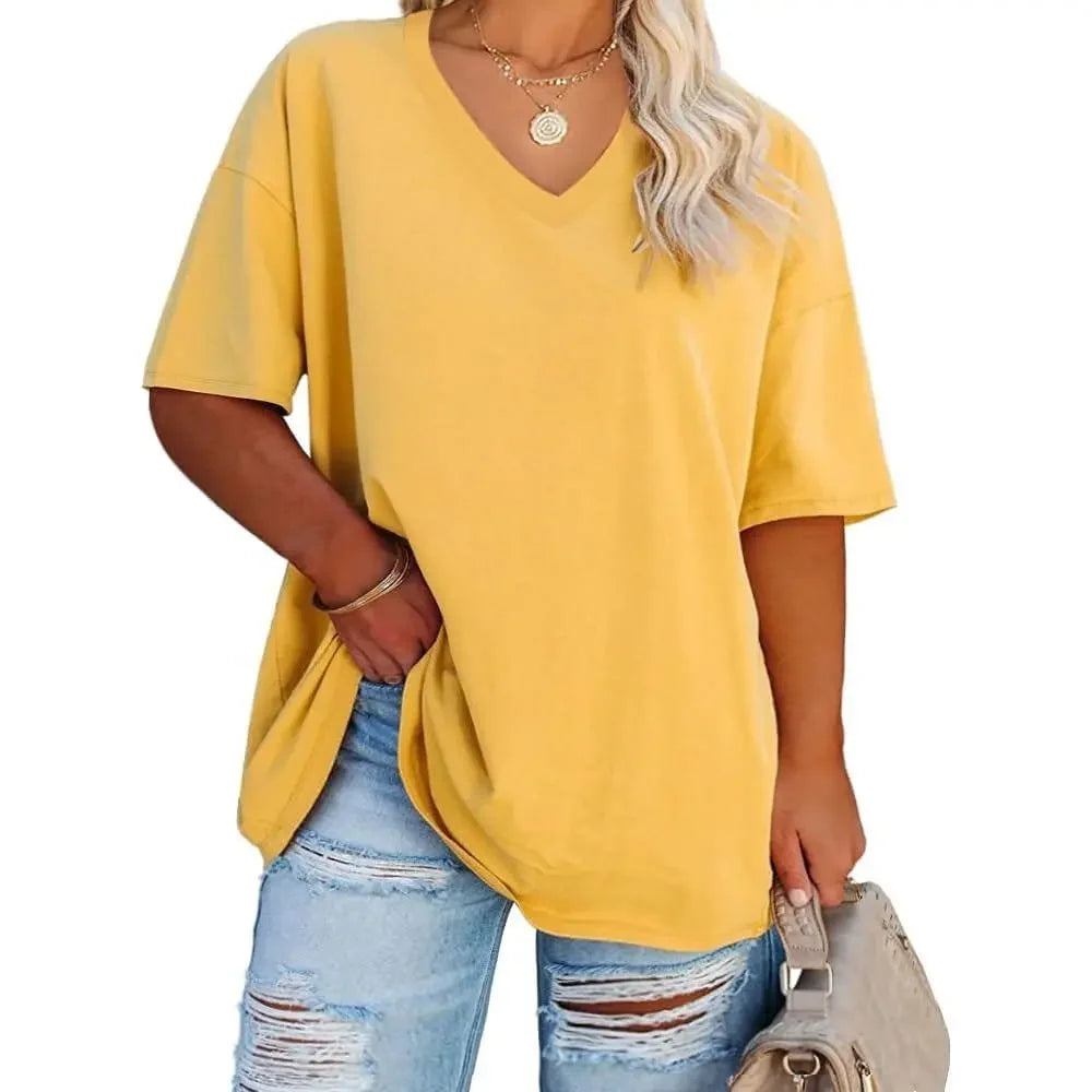 LunaEase – Women’s Plus Size V-Neck Tunic Tee