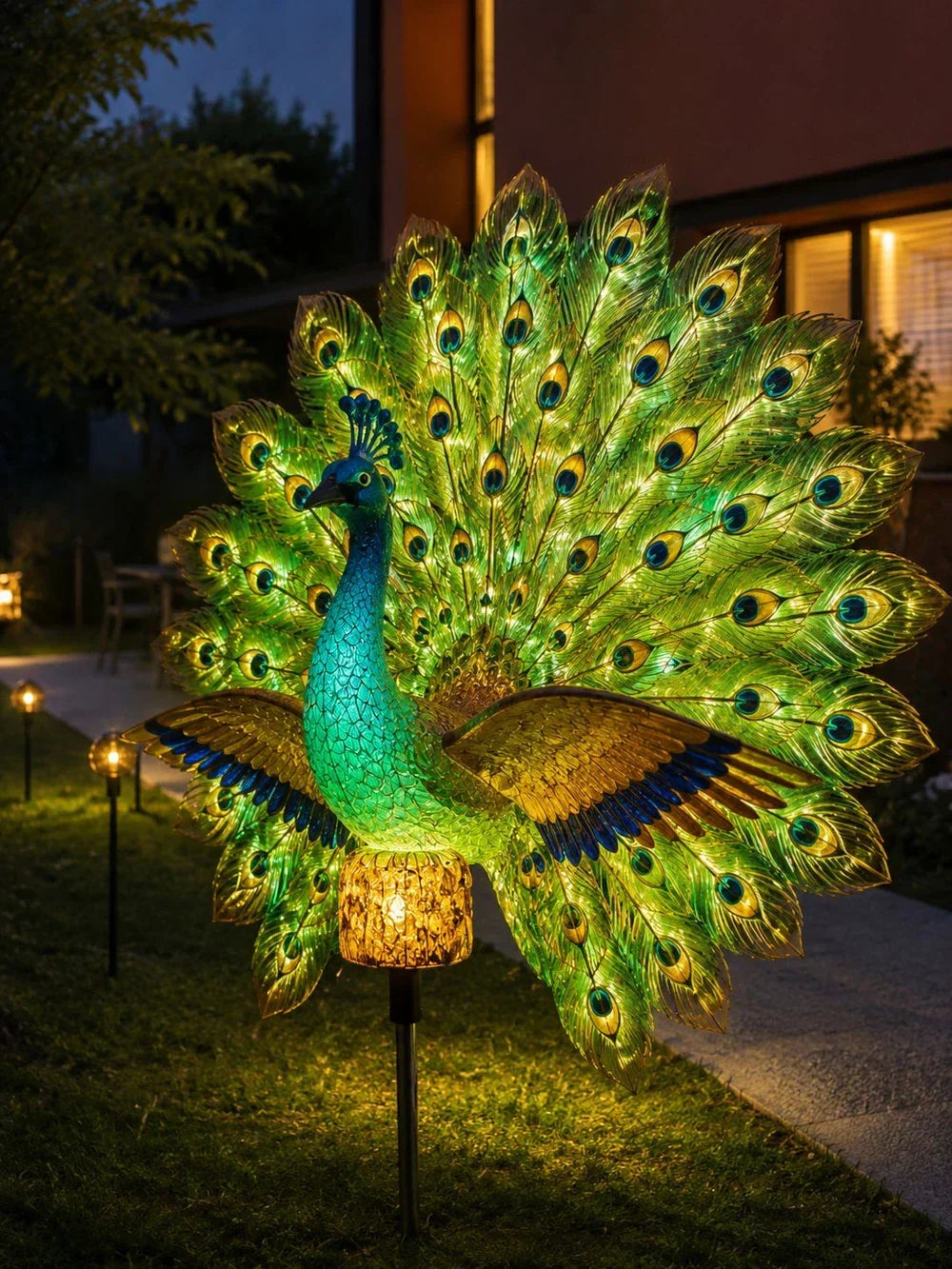GlowTail – Solar Peacock Light Sculpture