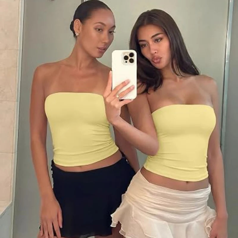 LunaMuse – Women’s Double-Lined Strapless Tube Top