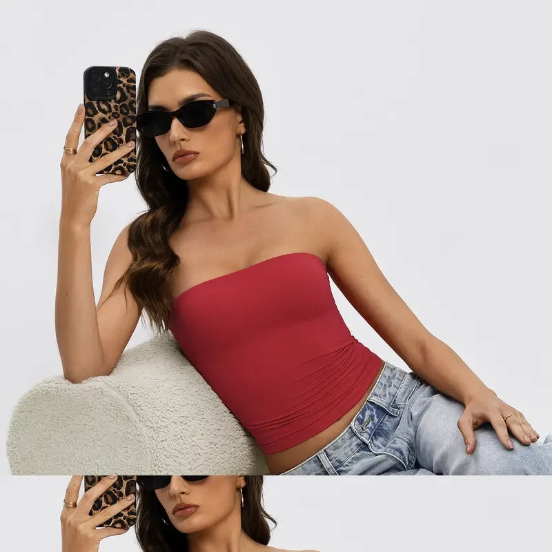 LunaMuse – Women’s Double-Lined Strapless Tube Top