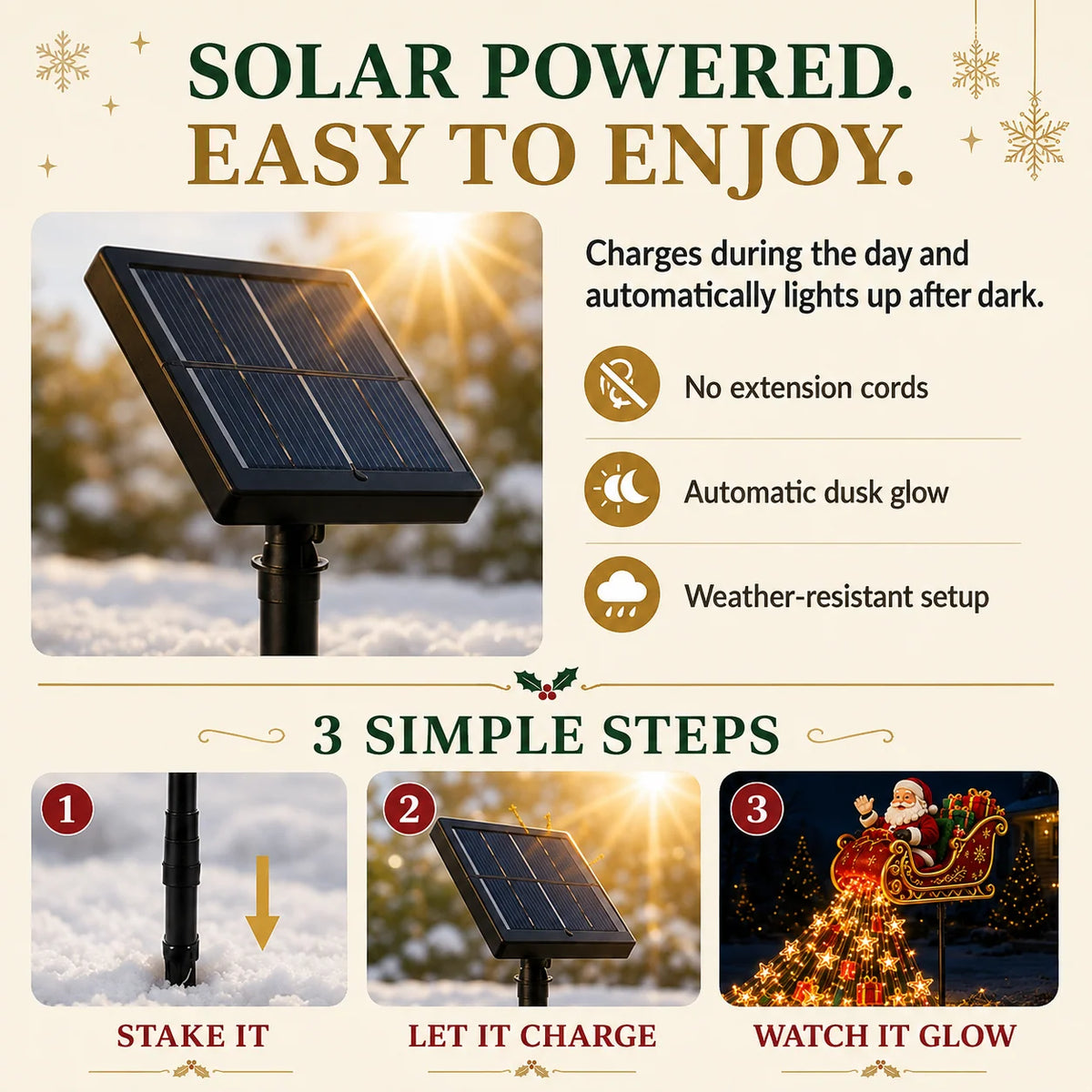 SleighShimmer – Solar-Powered Holiday Garden Ornament