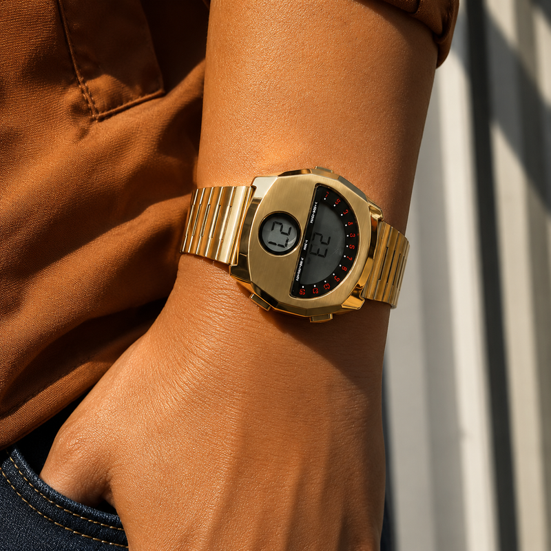 AeroChron – Futuristic Stainless Steel Watch