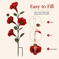 BloomCrest – Vintage Red Flower Hummingbird Feeder