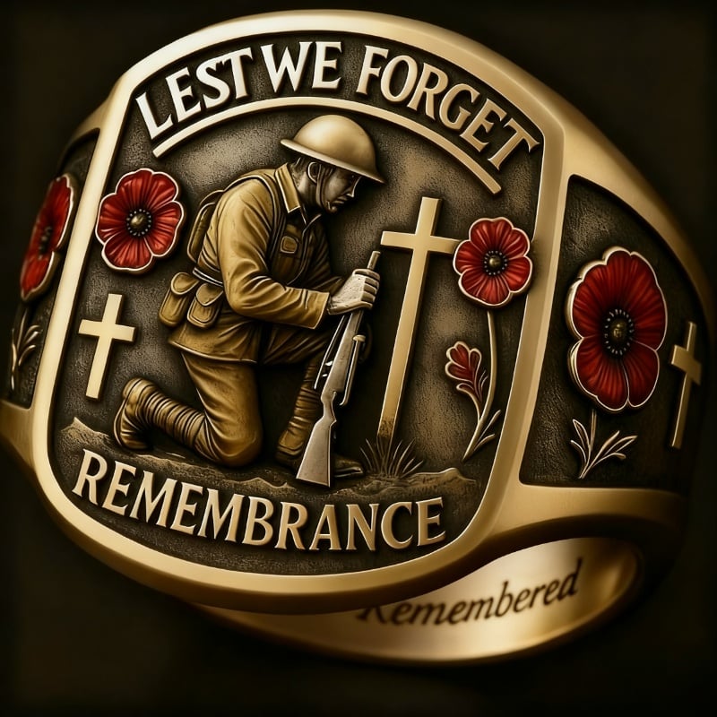 🌹 2026 Remembrance Soldier Ring💍Lest We Forget — Honoring the Fallen