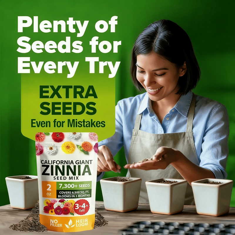 🔥Zinnia Seeds - Pure Seeds - No Filler -Heirloom Flower Seeds