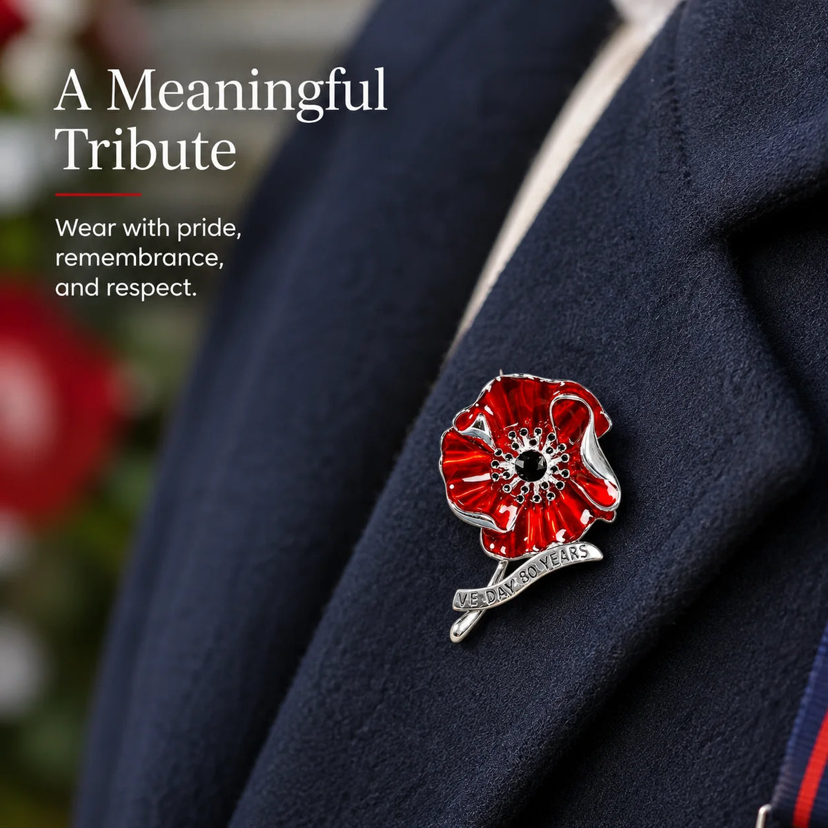 HeritageGlow – VE Day 80 Poppy Brooch