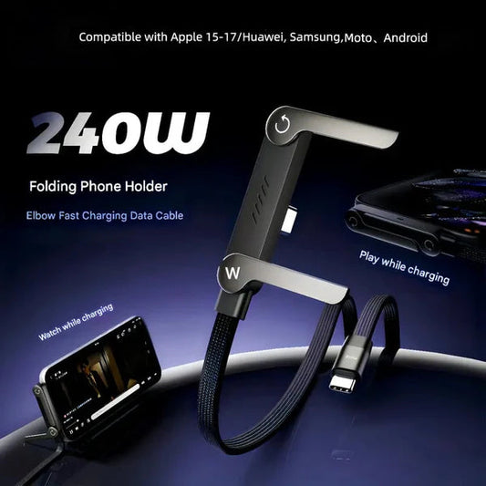 PowerDock – 240W USB-C Charging Cable With Phone Holder