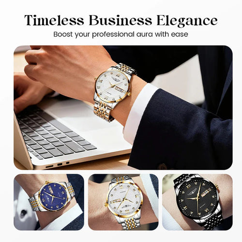 PrestigeHour – Men's Classic Waterproof Wristwatch