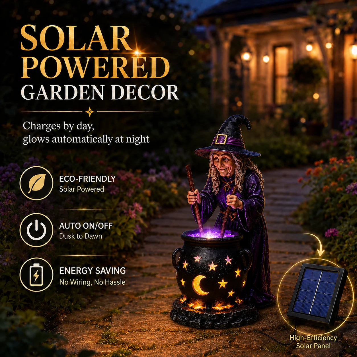 SpookyShine – Outdoor Magical Cauldron Garden Light