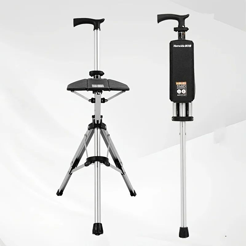 💥Clearance price $29.98🚶‍♂️Folding stool with crutches💥BEST GIFT FOR ELDERLY PEOPLE