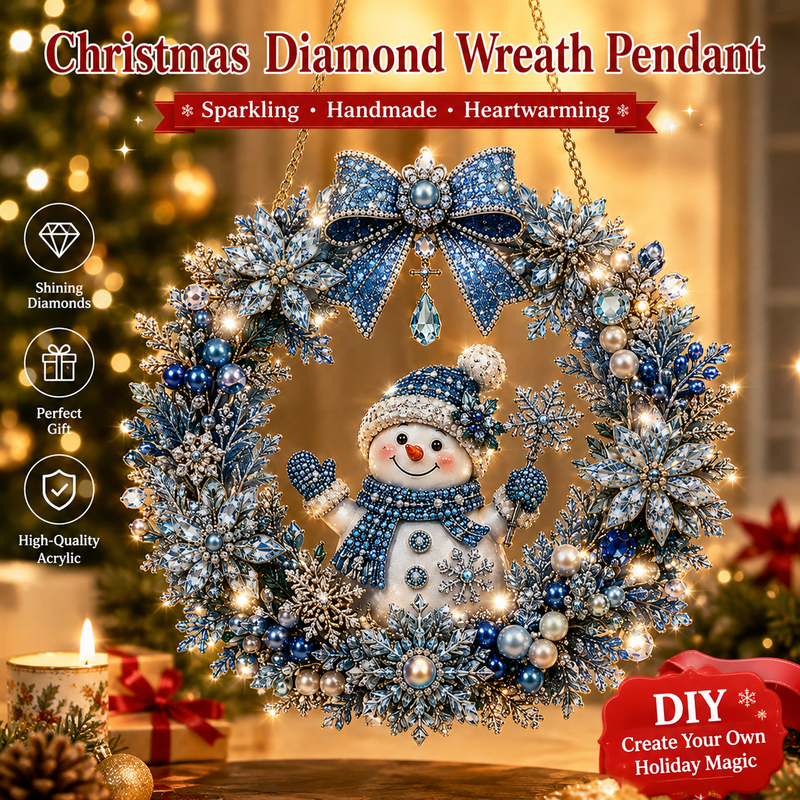 WinterGems – Christmas Diamond Art Wreath Pendant