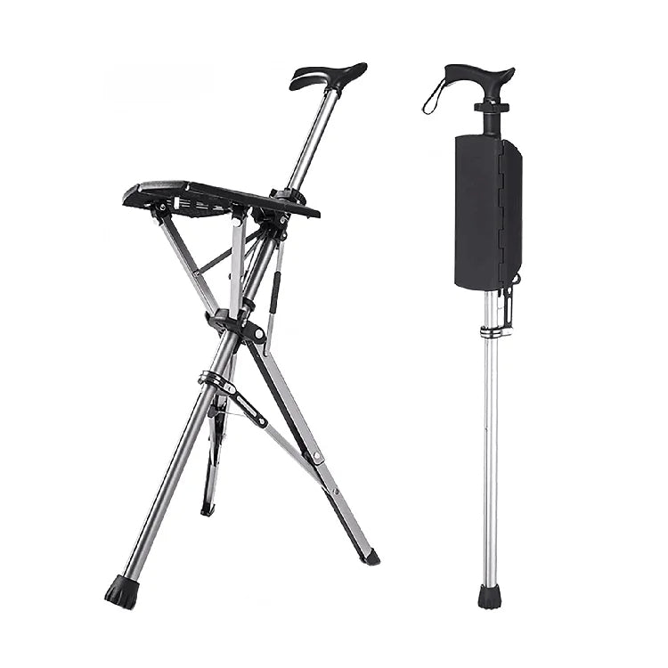 💥Clearance price $29.98🚶‍♂️Folding stool with crutches💥BEST GIFT FOR ELDERLY PEOPLE