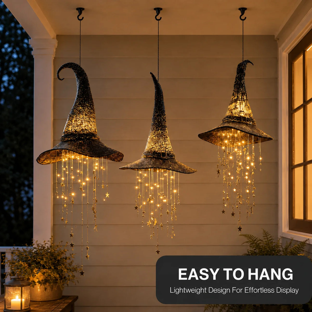 WitchGlow – Lighted Witch Hat Hanging Decor