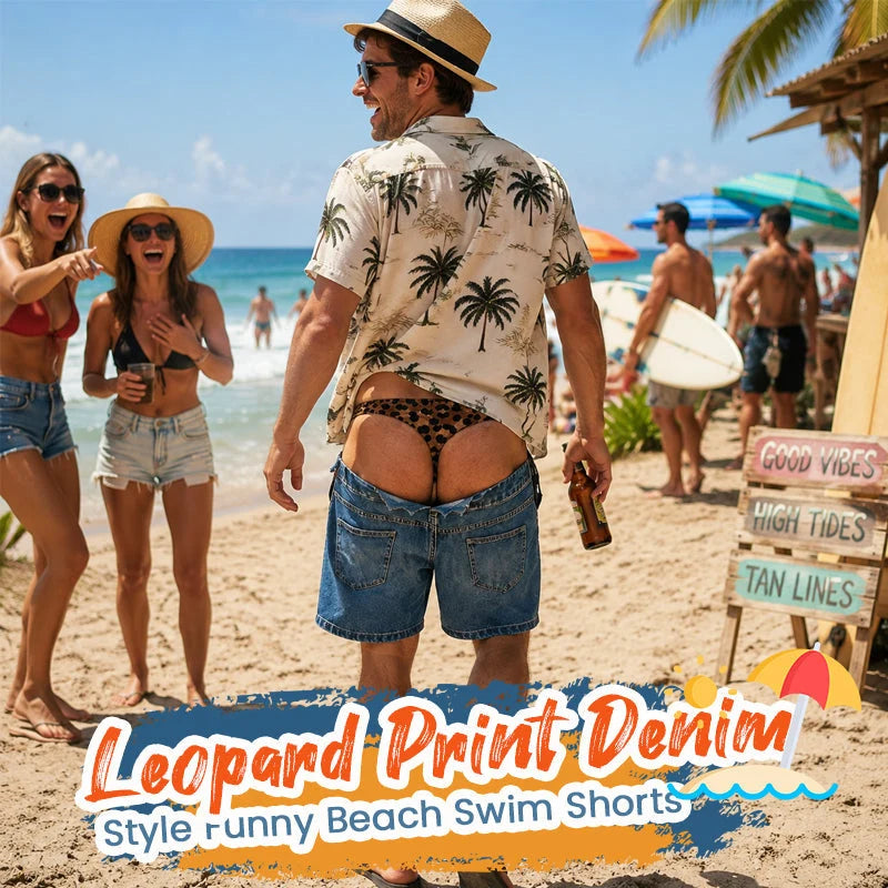 DenimFrenzy – Leopard Illusion Summer Shorts