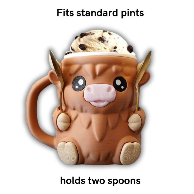 CozyScoop – Highland Cow Dessert Mug Cup