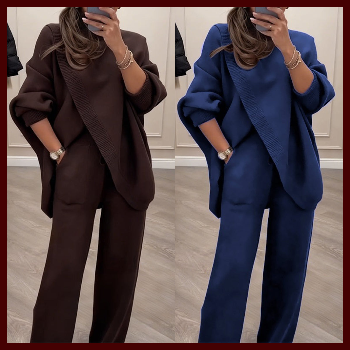 TranquilThreads - Oversized Knit Set – Casual Sophistication