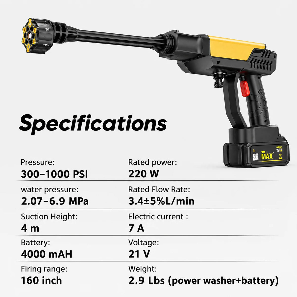 PowerVanta – Cordless 1000 PSI Pressure Washer