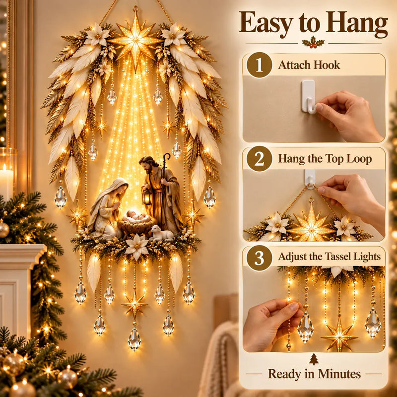 SacredRadiance – Holy Family Lighted Wall Décor