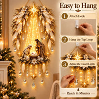 SacredRadiance – Holy Family Lighted Wall Décor