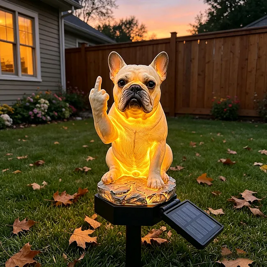 FrenchGlow – Solar French Bulldog Garden Statue