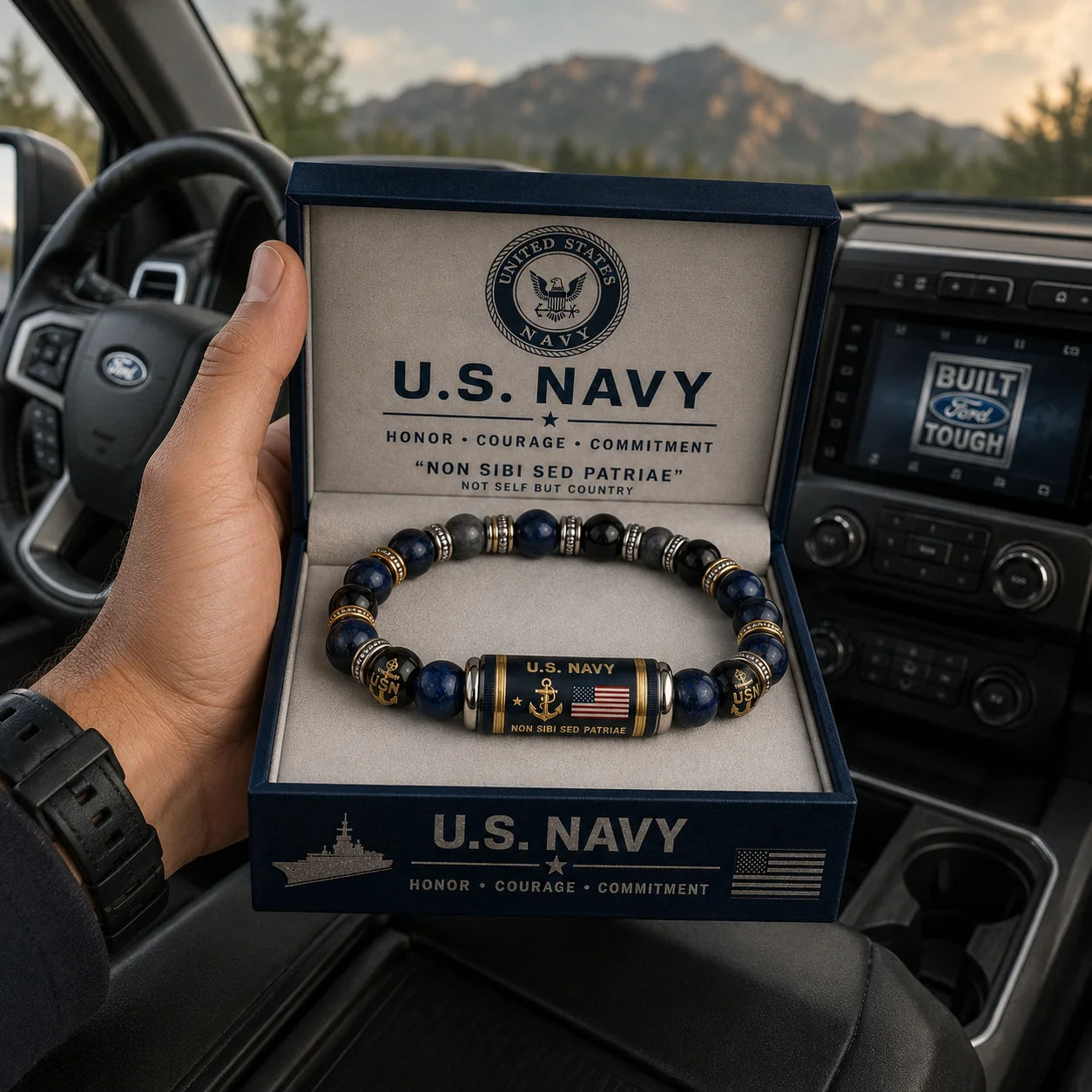 HonorGuard – Premium Navy Tribute Beaded Bracelet