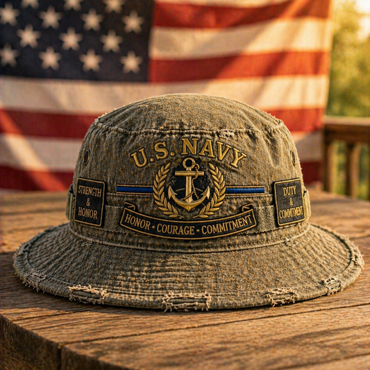 🏆Last Day Promo: 49% OFF - U.S. NAVY “Honor · Courage · Commitment” Boonie Hat
