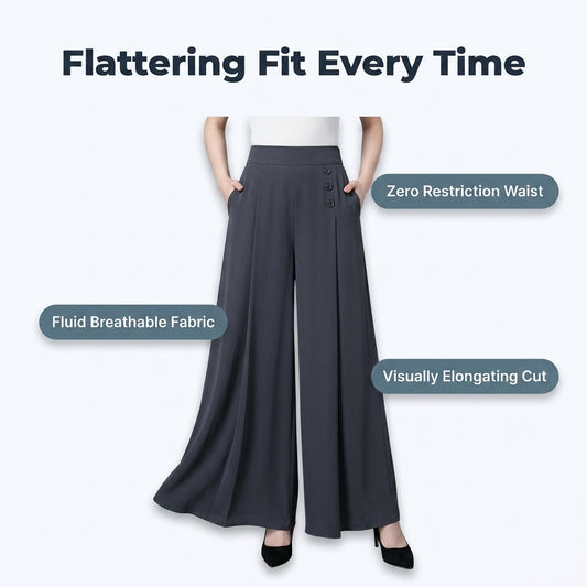 BelleFlow – Flattering Wide Leg Comfort Trousers