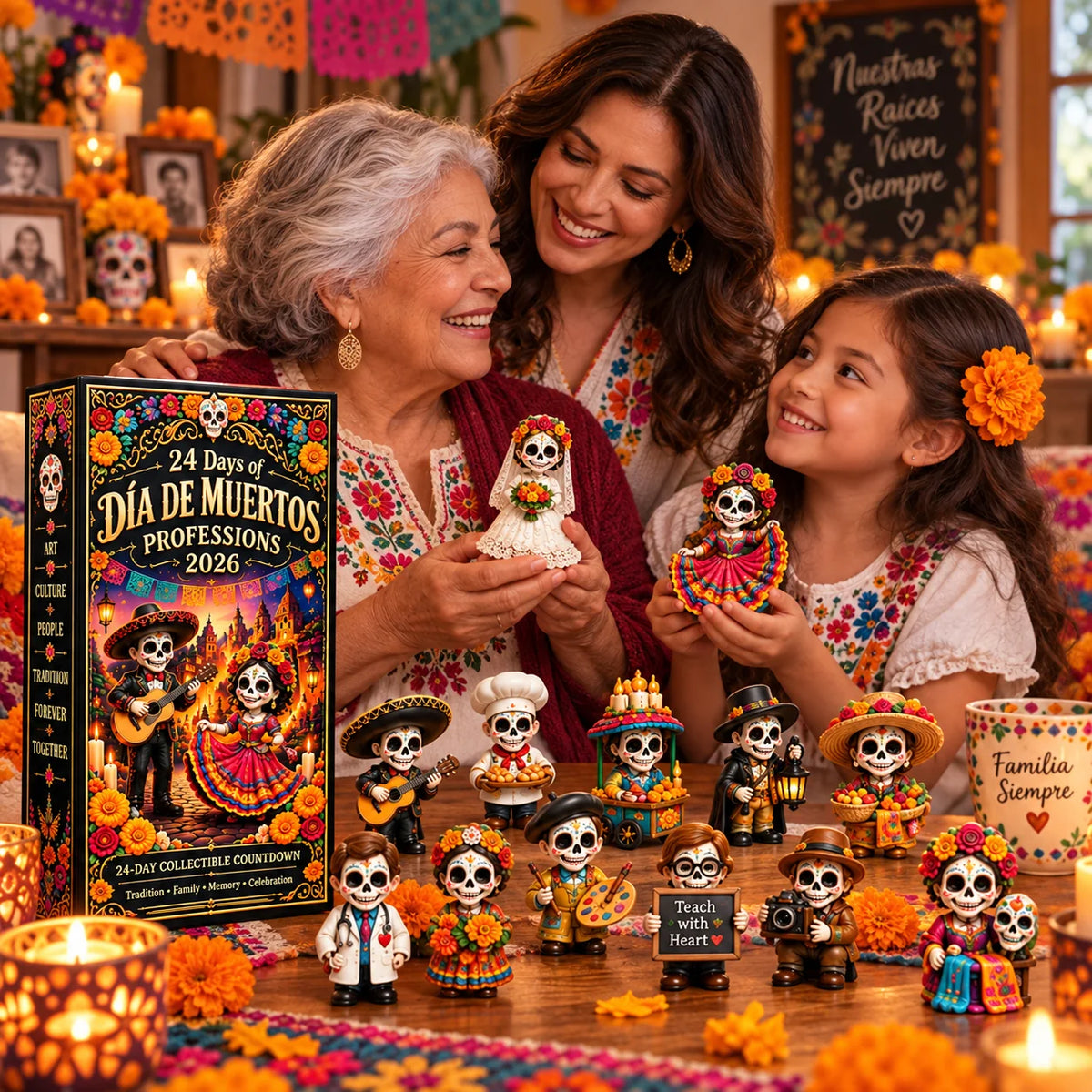 HeritageViva – 24 Unique Calavera Miniatures Countdown