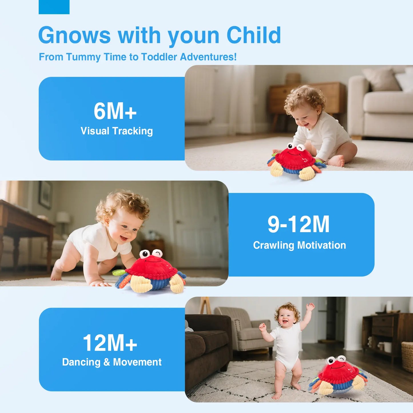 CuddleCrab – Interactive Crawling Baby Plush
