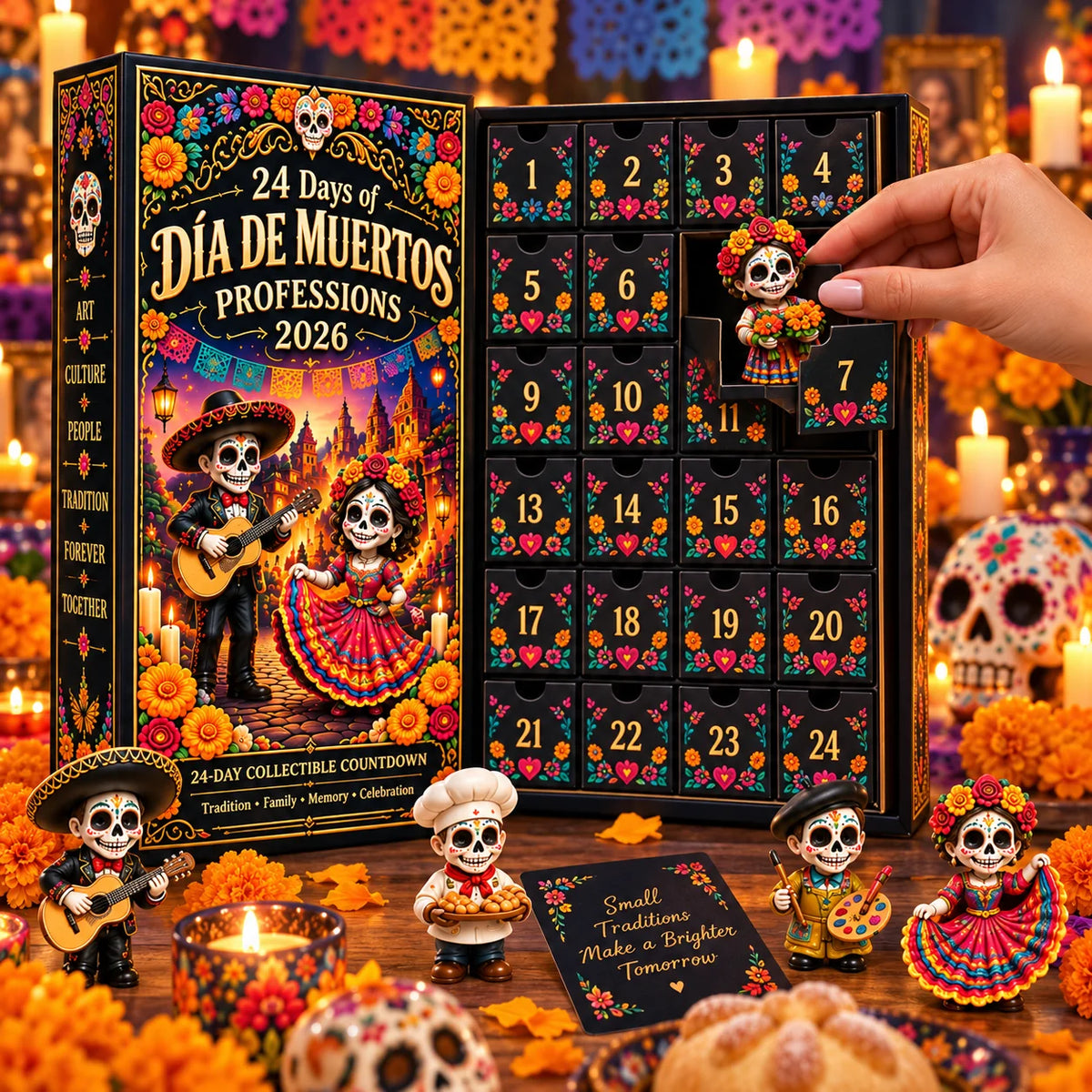 HeritageViva – 24 Unique Calavera Miniatures Countdown