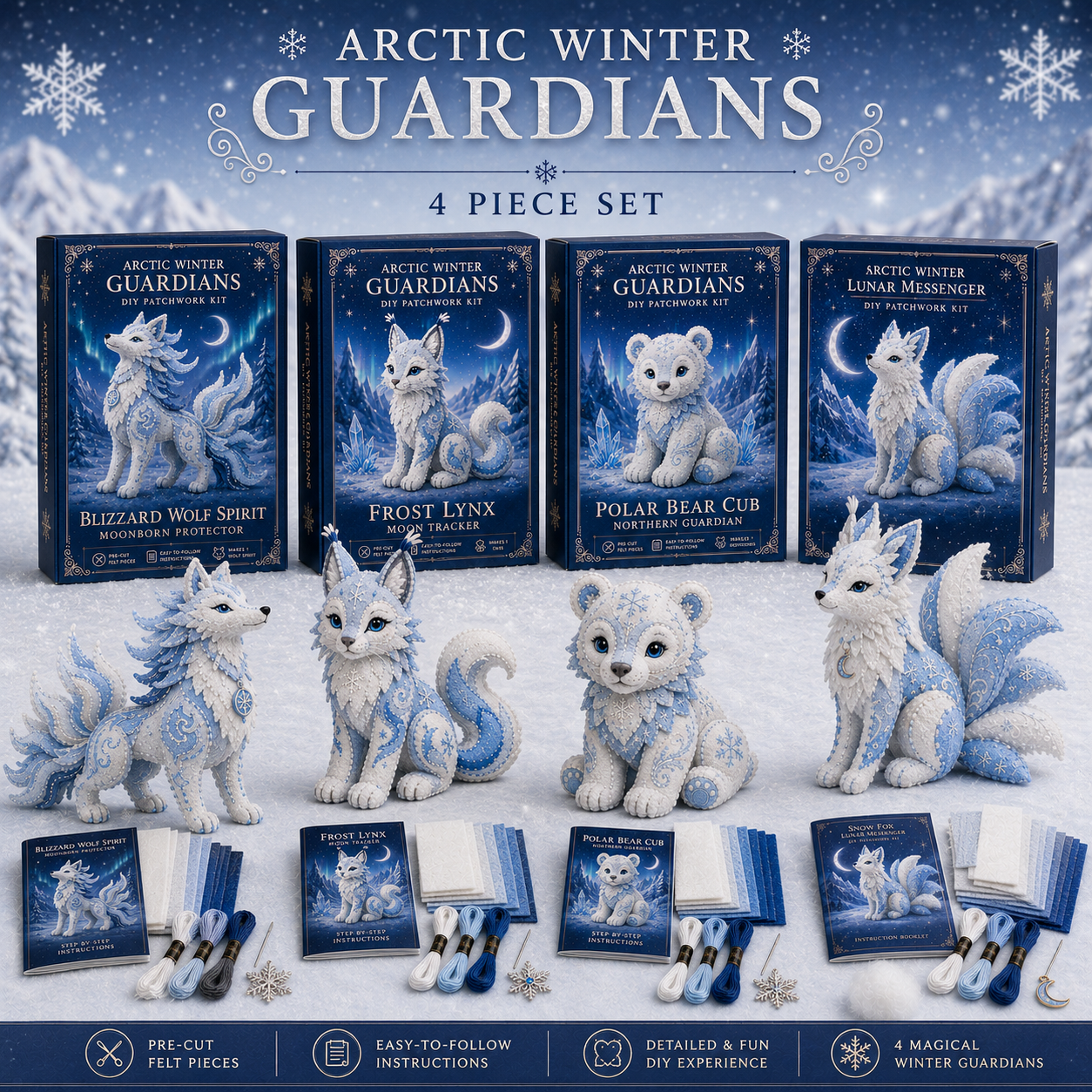 Arctic Winter Guardians DIY Patchwork Kit –🔥Last 4 hours 🔥Buy 2, Get 1 FREE 