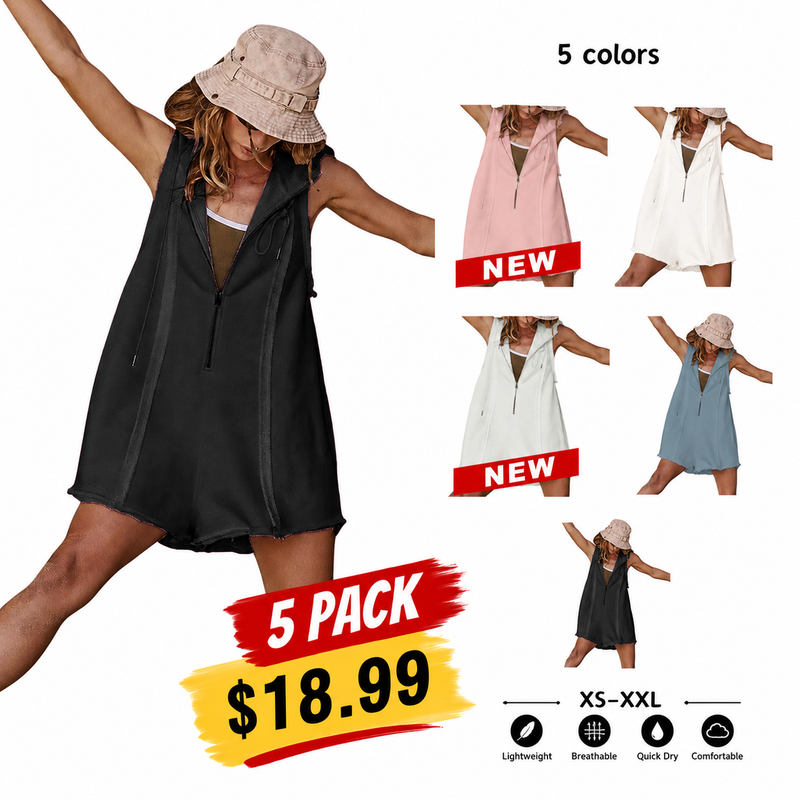 ActiveEase – Half-Zip Hooded Summer Romper